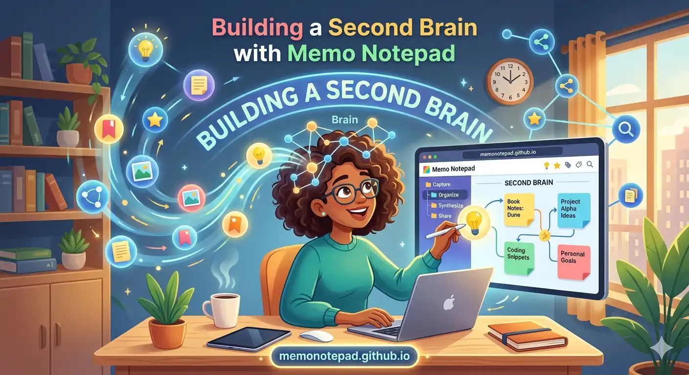 animated image illustrating memonotepad functionalities
